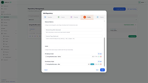 Добавленные скрипты в Config